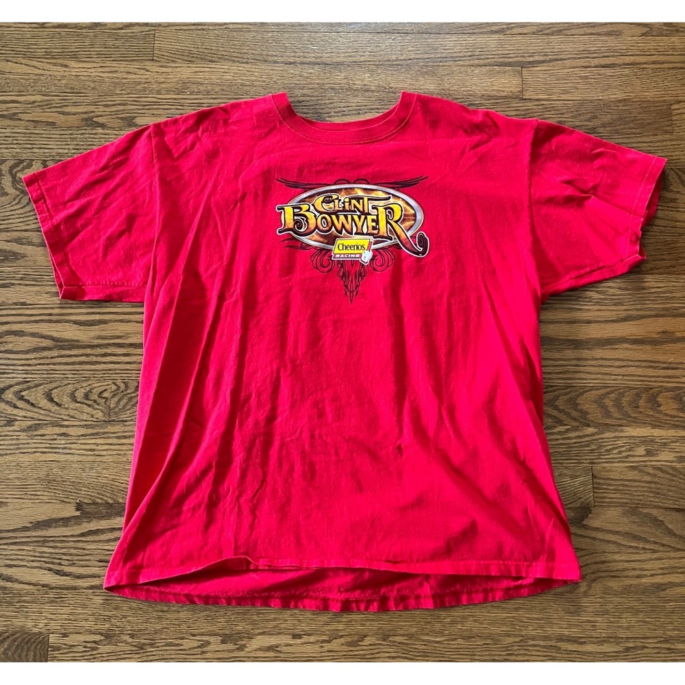 Clint Bowyer NASCAR Cheerios Racing T-Shirt Red Anvil Mens 2XL #33 Chevrolet